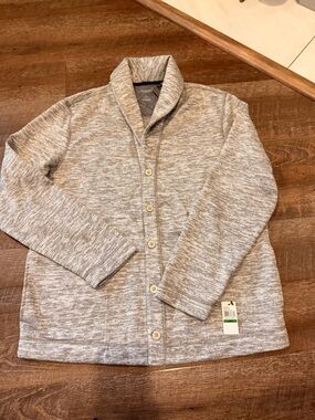 Van Heusen Never Tuck Life Large Slim Fit Fleece Button Front Shirt Jacket NWT